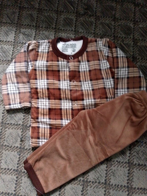 Check Brown Winter Shirt & Trouser Infant