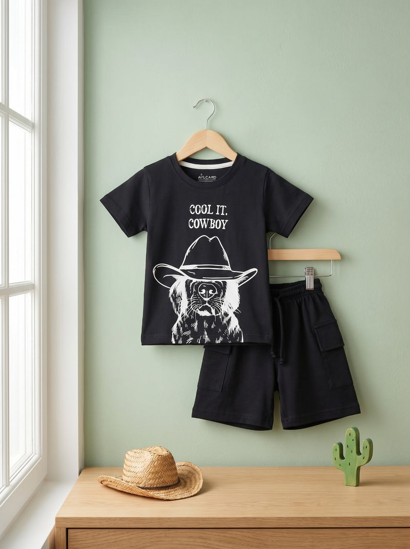 Little Cowboy Luxe Tee & Cargo Short