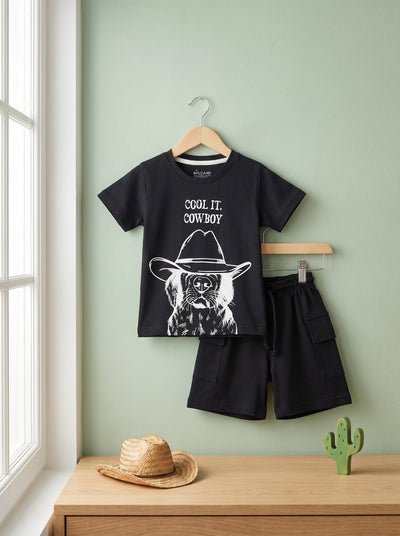Little Cowboy Luxe Tee & Cargo Short