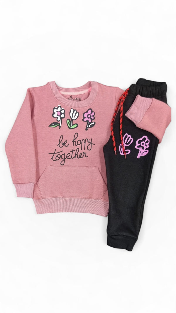 Be Happy Together Fleece Sweatshirt & Trouser