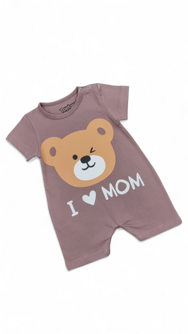 I Love Mom Bear Romper