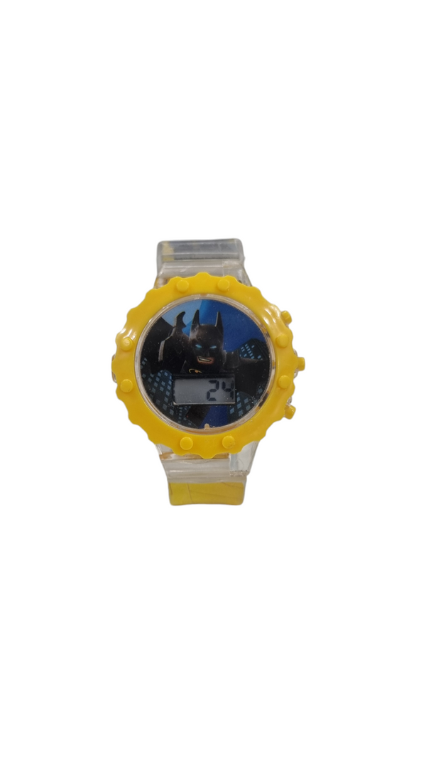 Batman Round Dial Yellow Lightning Watch