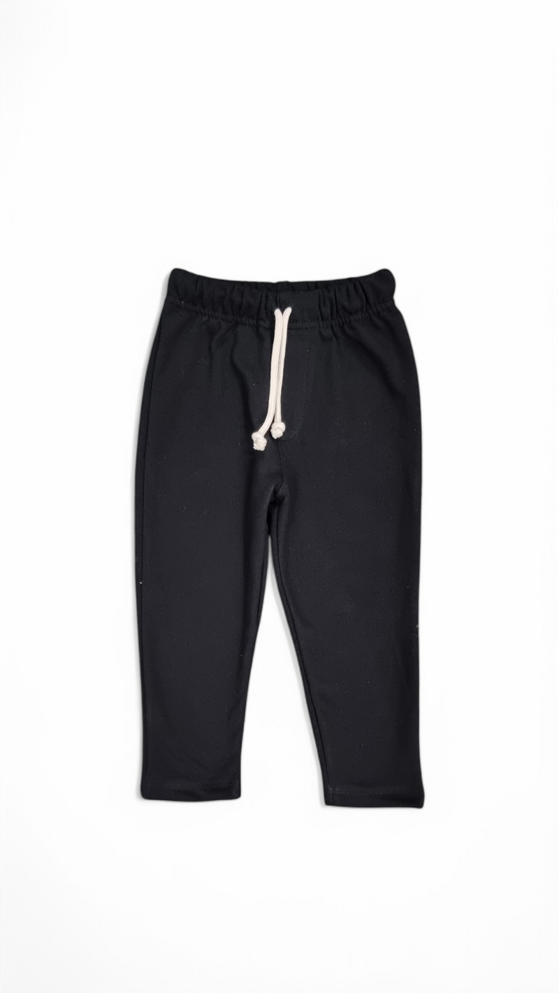Black Plain Terry Trouser