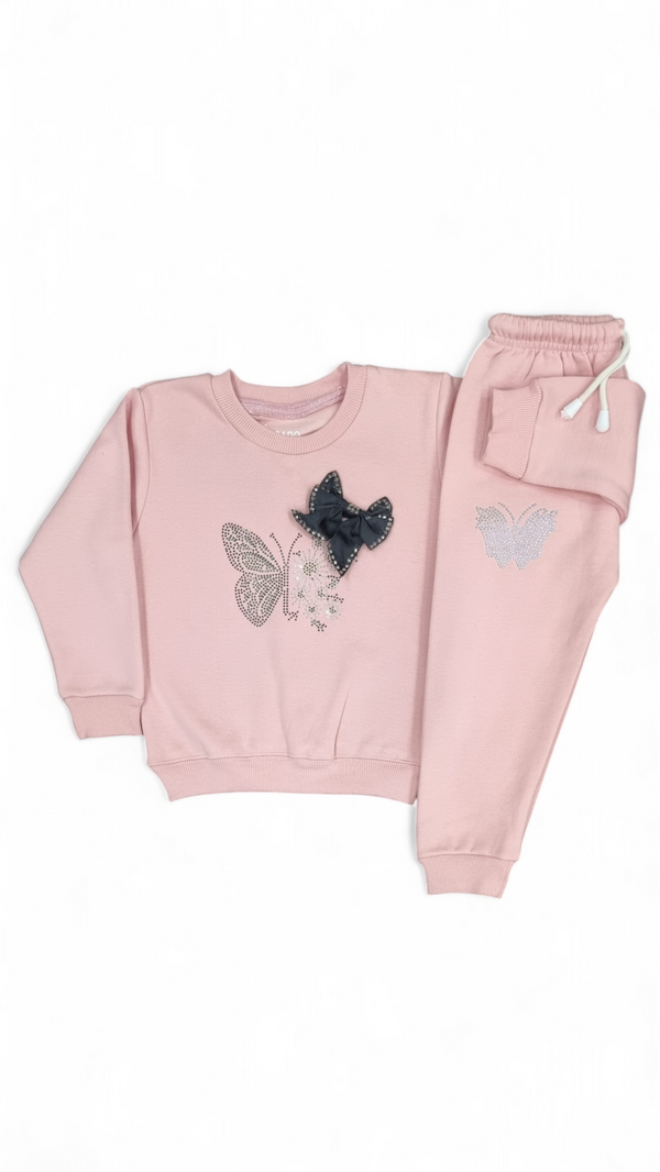 Glimmer Butterfly Ensemble Fleece Sweatshirt & Trouser