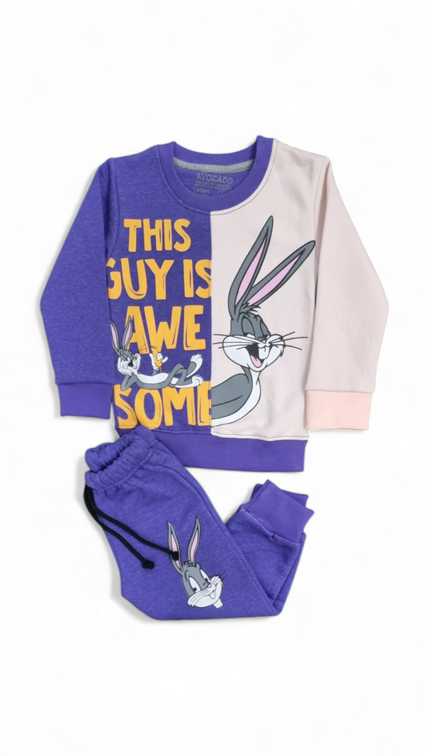 Awesome Bugs Bunny Half N Half Fleece Sweatshirt & Trouser