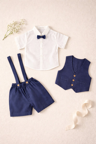 Navy Blue Little Gentleman 3 Pcs Suit