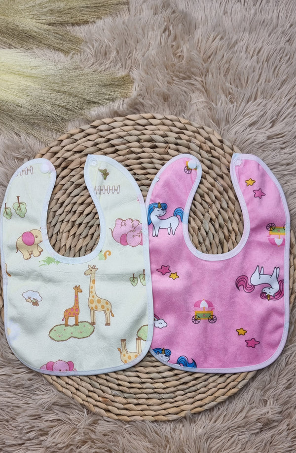 Pack Of 2 Safari Feeding Bibs