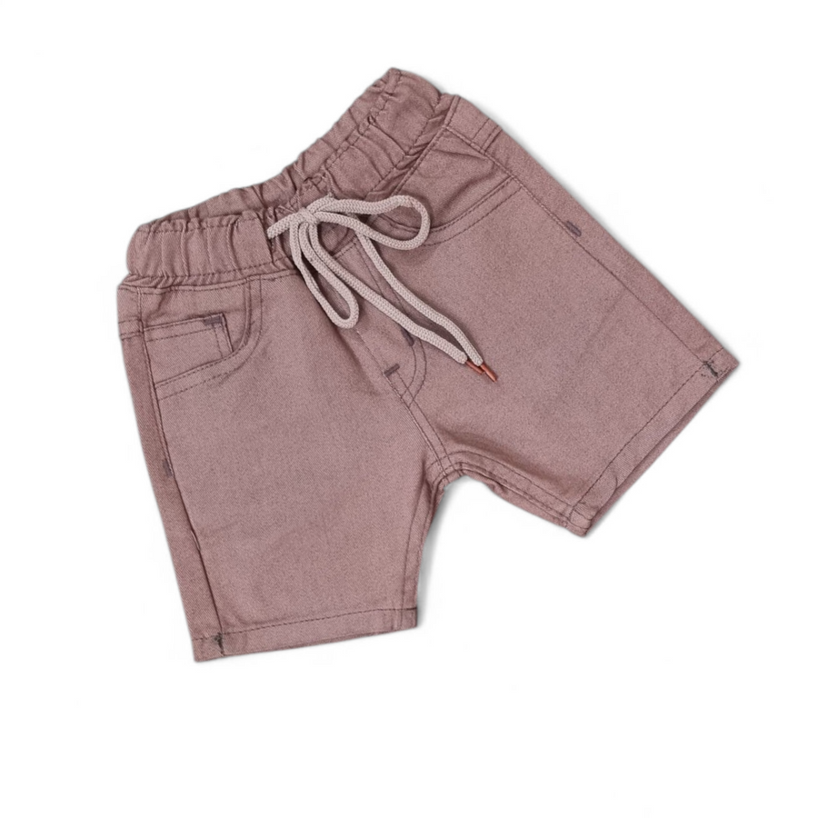 Light Brown Cotton Jeans Short