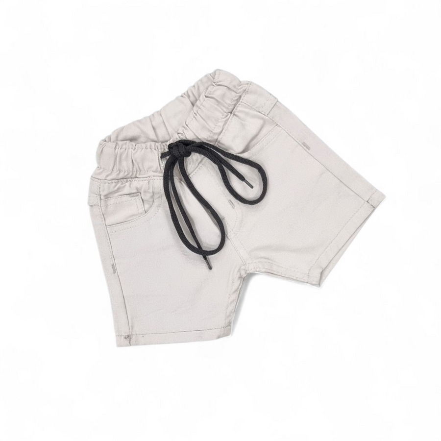 Off White Cotton Jeans Short