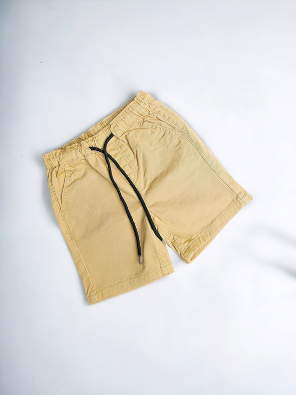 Khaki Cotton Jeans Shorts