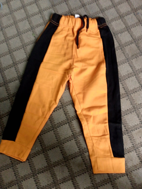 Orange Black Panel Avocado Fleece Trouser