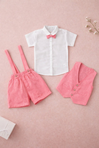 Dark Pink Little Gentleman 3 Pcs Suit