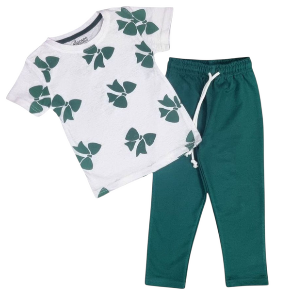 Green Bow Charm Tee & Trouser