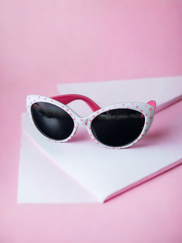 Pink Polka Dot & Pink Accent Glasses