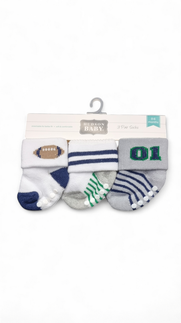 Pack of 3 Soccer Socks 0-6 Months