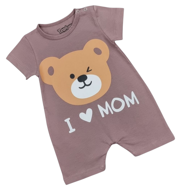I Love Mom Bear Romper