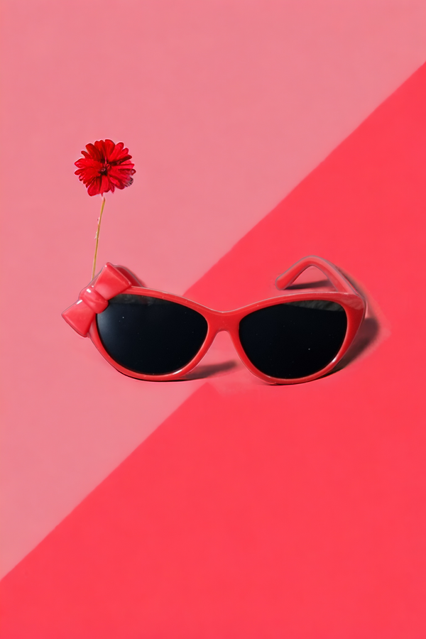 Bow Shades Red Glasses