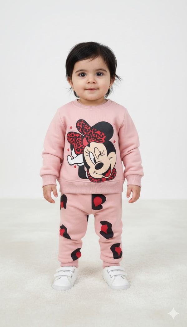 Sweet Minnie Pink Fleece Sweatshirt & Trouser Infant