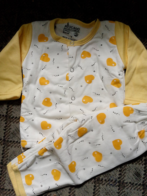 Yellow Heart All Over Winter Shirt & Trouser Infant