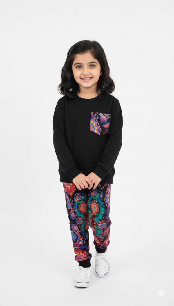 Neon Paisley Vibes Fleece Sweatshirt & Trouser