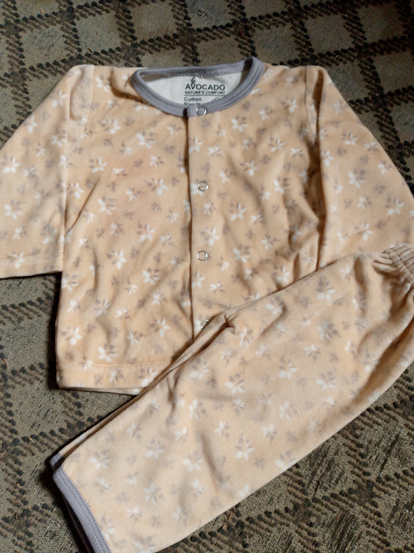 Flowers Peach All Over Winter Shirt & Trouser Infant