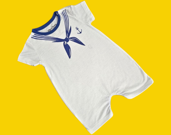 Nautical Baby Romper With Anchor Design