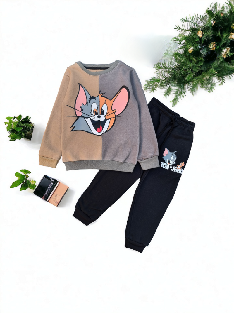 Half N Half Friends Fleece Sweatshirt & Trouser