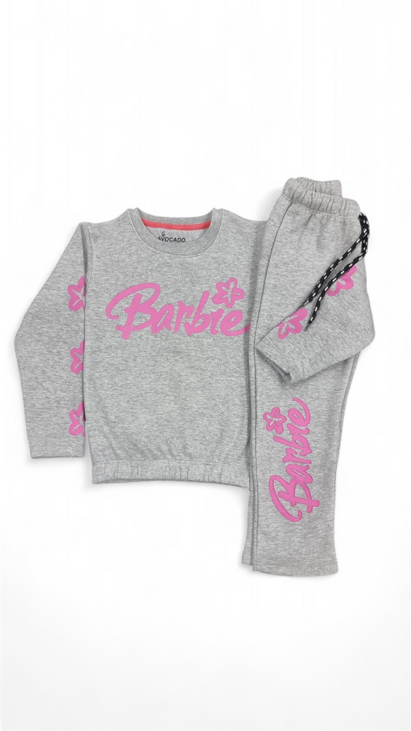 Barbie Girls Winter Grey Tracksuit With Pink Logo