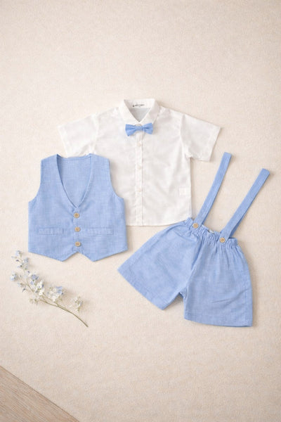 Sky Blue Little Gentleman 3 Pcs Suit