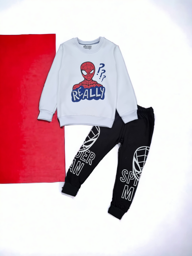 Really Spiderman Fleece Sweatshirt & Spiderman Trouser