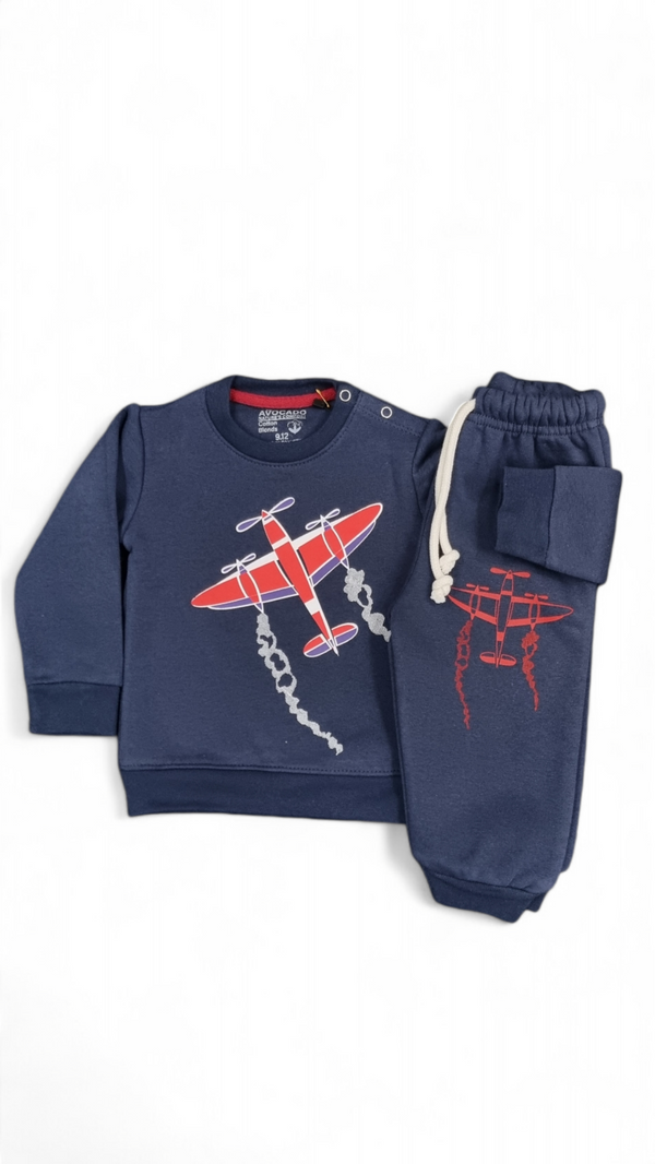 Aviation Themed Fleece Sweatshirt & Trouser