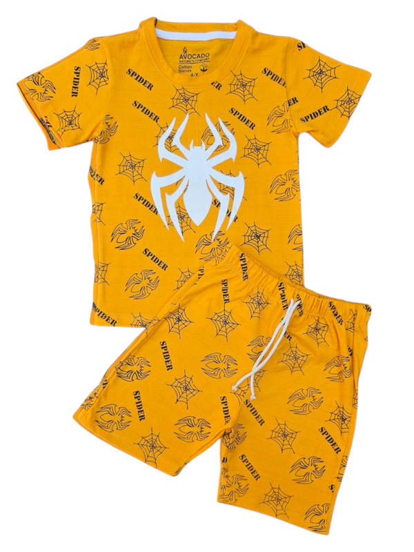 Spider Web Yellow Tee and Short