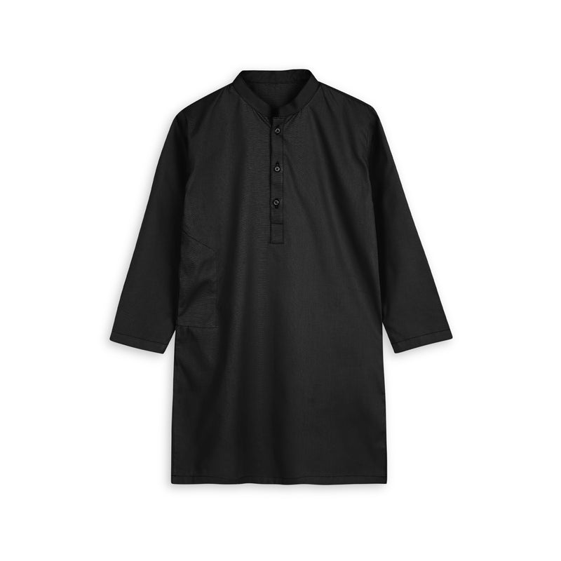 Black Cotton Kurta (Only Kurta)