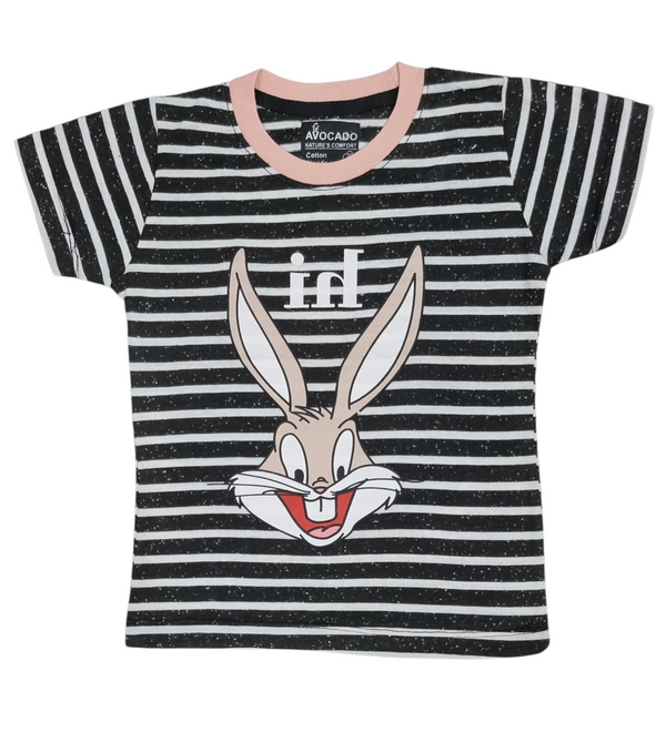 Bunny Black Striped Tee