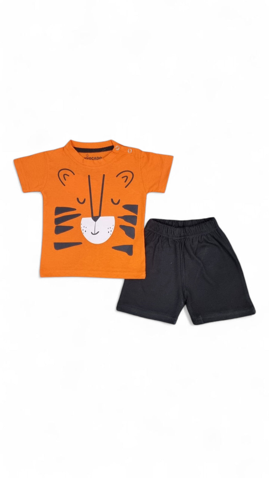 Tiger Face Orange Tee & Black Short Infant