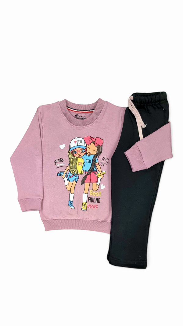 Best Friends Forever Girls Fleece Sweatshirt & Trouser