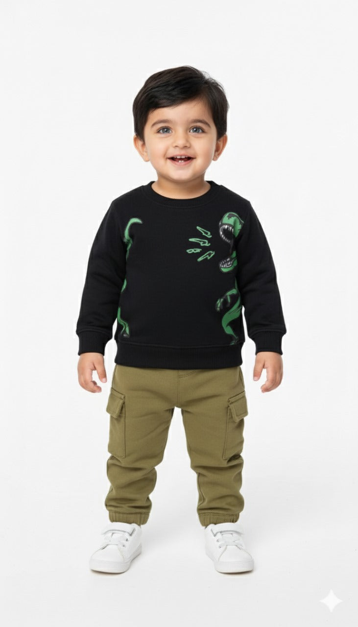 Tiny Roar Fleece Sweatshirt & Cargo Trouser