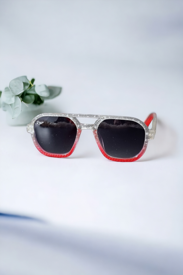 Sparkle Red Aviator Kids Sunglasses