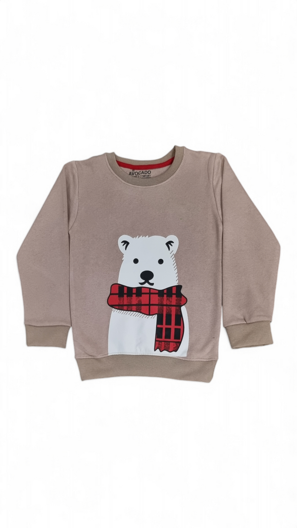 Bear In Winter Charcoal Fleece Sweatshirt