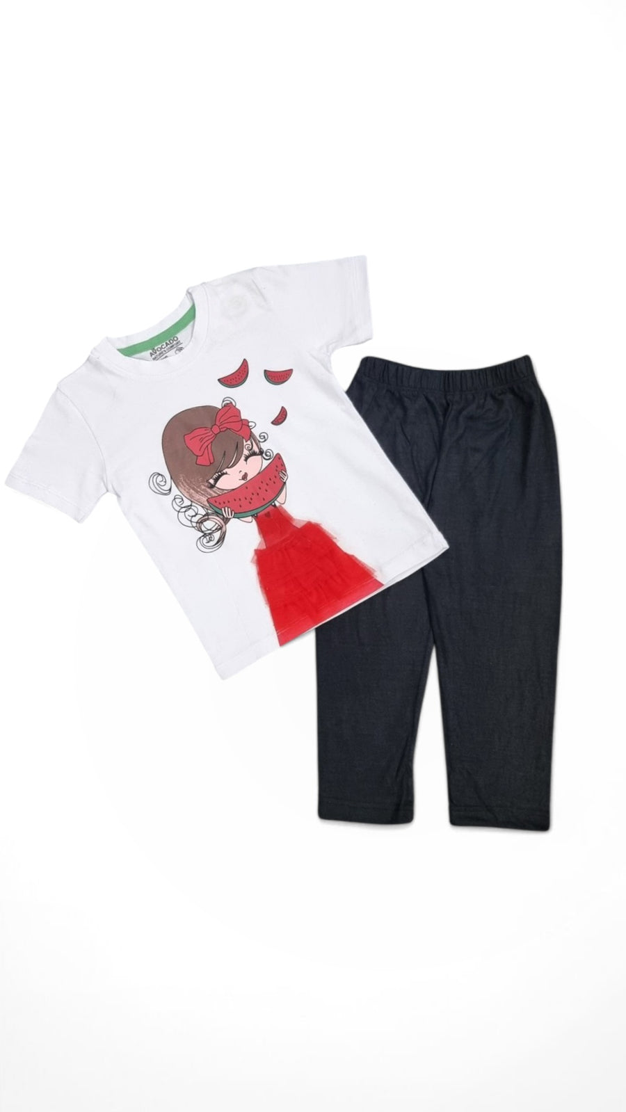 Fancy 3D Super Red Magic Girl T-Shirt & Black Tights
