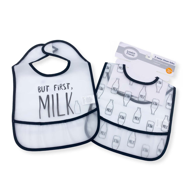 Pack of 2 Milk Waterproof Feeding Bibs