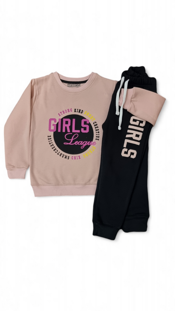 Girls League Fleece Cotton Sweatshirt & Trouser