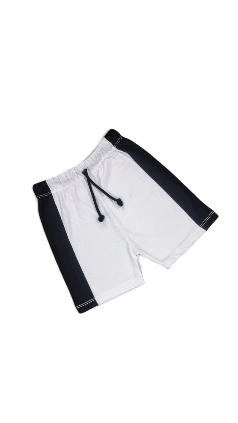 Black Panel White Short
