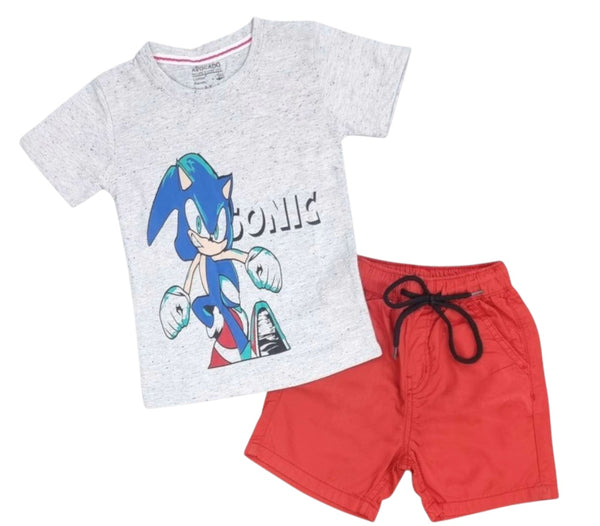 Sonic Tee & Red Cotton Shorts
