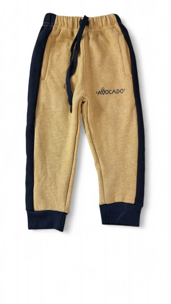 Mustard Black Panel Avocado Fleece Trouser