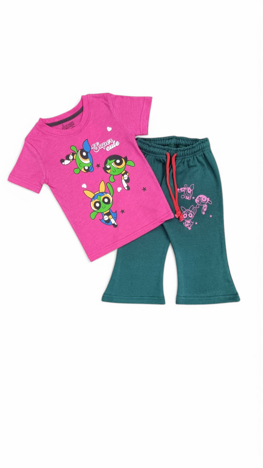 Super Cute Puff Girls Tee & Trouser