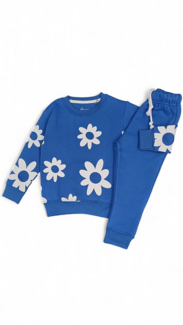 Blue Daisy Fleece Sweatshirt & Trouser