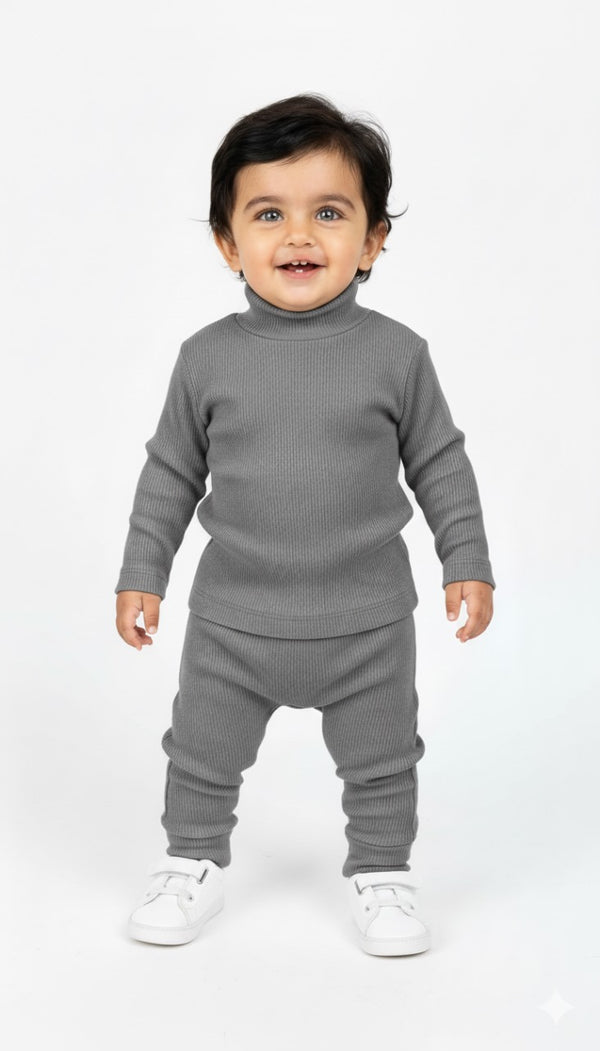 Light Grey Mock Neck Set Infant