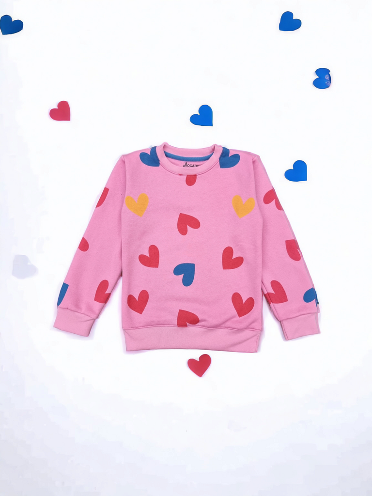Pink Hearts All Over Sweatshirt