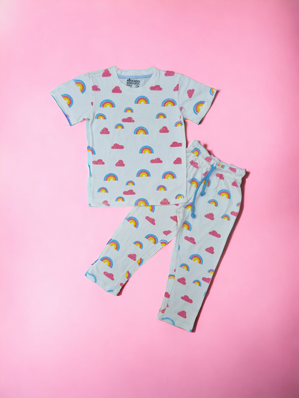 Happy Rainbow Clouds Tee & Trouser